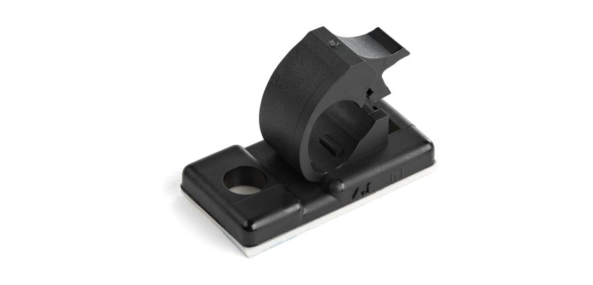 StarTech.com 100 Adhesive Cable Clips Black, Network/Ethernet/Office/Computer Cable Organizer, Self-Adhesive Desk Cable Holder, UL/94V-2 Flame Retardant Nylon Clip