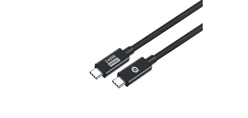 Conceptronic ETTA04B12 USB 4.0 Gen 3 C-C PD 3.1 240W Cable 1.2M, 48V 5A, 40Gbps, E-Mark