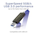 Integral INCRUSB3.0ACSDMSDA2 lecteur de carte mémoire USB 3.2 Gen 1 (3.1 Gen 1) Type-A/Type-C Noir