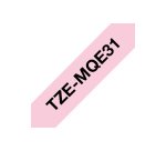 Brother TZEMQE31 Casete de cinta laminada original Negro sobre rosa, 12 mm x 4 m