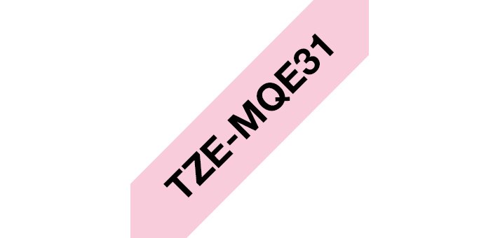 Brother TZEMQE31 Casete de cinta laminada original Negro sobre rosa, 12 mm x 4 m