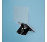 R-Go Tools Support pour ordinateur portable R-Go Riser, pliable, ergonomique et réglable, aluminium Hylite, noir