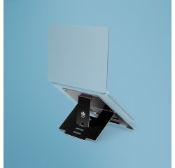 R-Go Tools Support pour ordinateur portable R-Go Riser, pliable, ergonomique et réglable, aluminium Hylite, noir