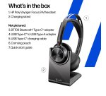 HP Poly Voyager Focus 2 Microsoft Teams Certified USB-C-C Headset +USB-C/A Adapter +Charging Stand