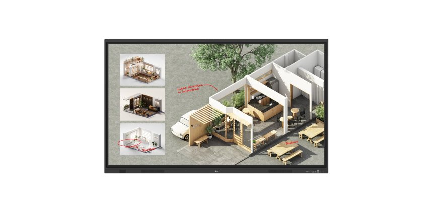 LG CreateBoard Standard tableau blanc interactif 190,5 cm (75") 3840 x 2160 pixels Écran tactile Noir