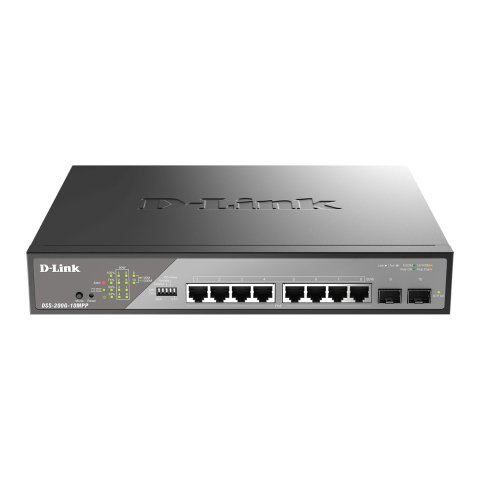 D-Link DSS-200G-10MPP switch Gestionado L2 Gigabit Ethernet (10/100/1000) Energía sobre Ethernet (PoE) 1U Negro, Gris