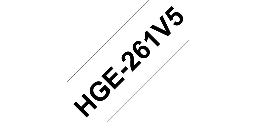 Brother HGE261V5 Casete de cinta laminada original negro sobre blanco, 3,6 mm x 8 m