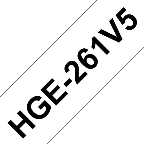 Brother HGE261V5 Casete de cinta laminada original negro sobre blanco, 3,6 mm x 8 m