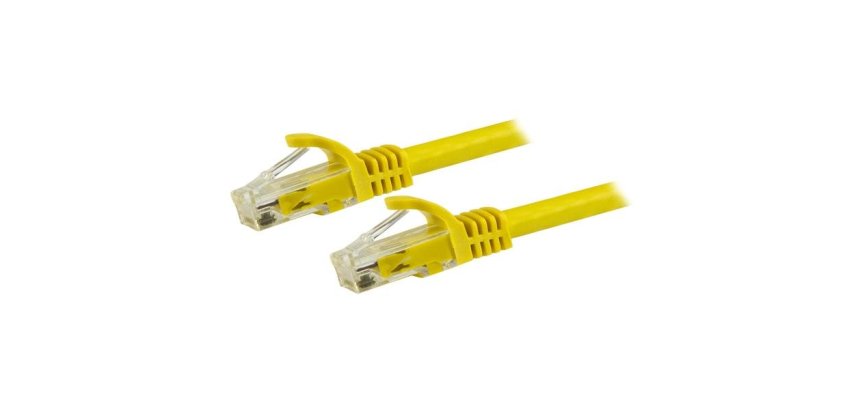 StarTech.com 15m CAT6 Ethernet Cable - Yellow CAT 6 Gigabit Ethernet Wire -250MHz 100W PoE RJ45 UTP Network/Patch Cord Snagless w/Strain Relief Individually Tested