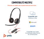 HP Poly Micro-casque Poly Blackwire 3220 stéréo USB-C + adaptateur USB-C/A