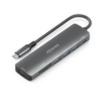 AISENS USB-C Dock 7 en 1, USB-C A, 1x HDMI, 3x USB-A, 1x USB-C PD 100W, 1x SD, 1x MicroSD, Gris, 15cm