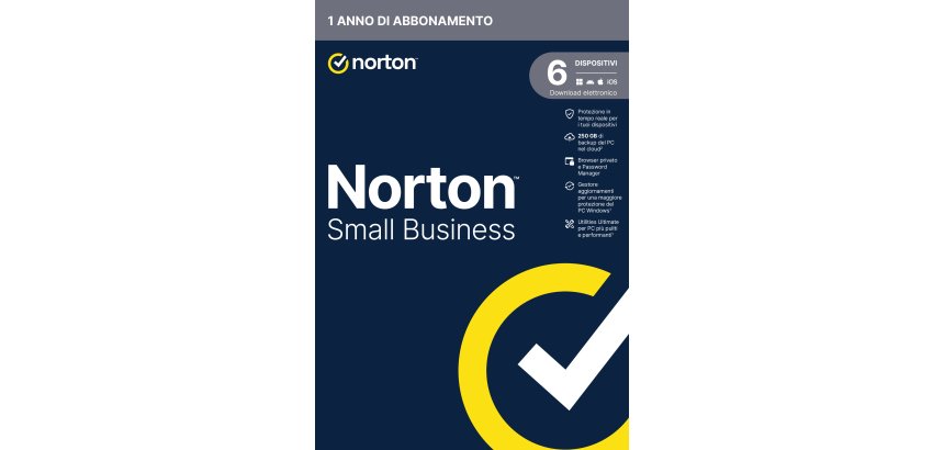 Norton Small Business | Protezione antivirus per piccole imprese e small office | 6 dispositivi | Licenza di 1 anno