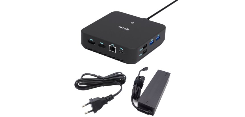 i-tec USB-C DP Dual HDMI Docking Station with Power Delivery 100 W + Universal Charger 100W