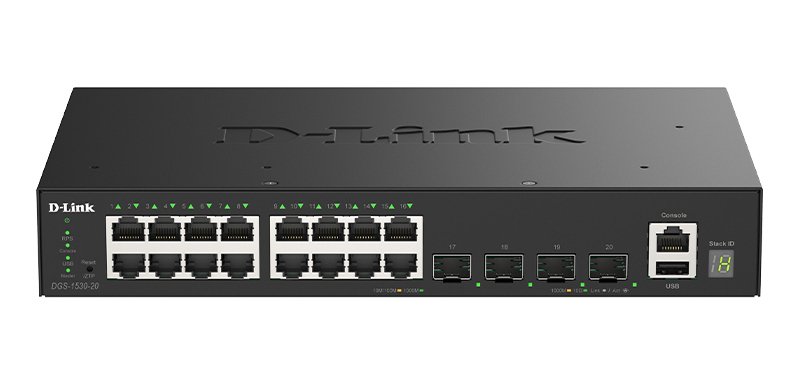 D-Link DGS-1530-20/E commutateur réseau Géré L2 Gigabit Ethernet (10/100/1000) Noir