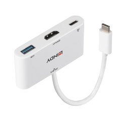 Lindy 43340 Adaptador gráfico USB 3840 x 2160 Pixeles Blanco