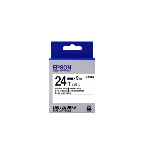 Epson LK-6WBN - Standard - Noir sur Blanc - 24mmx9m