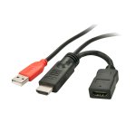 Lindy 41080 Adaptador gráfico USB Negro, Rojo