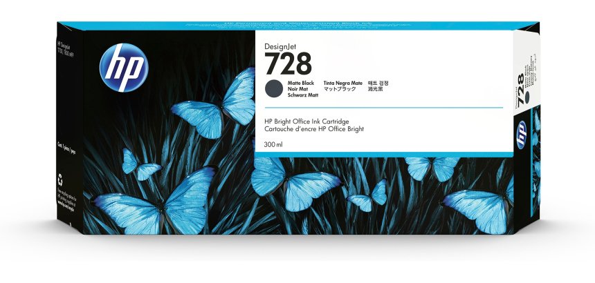 HP 728 cartouche d'encre DesignJet noire mate 300 ml