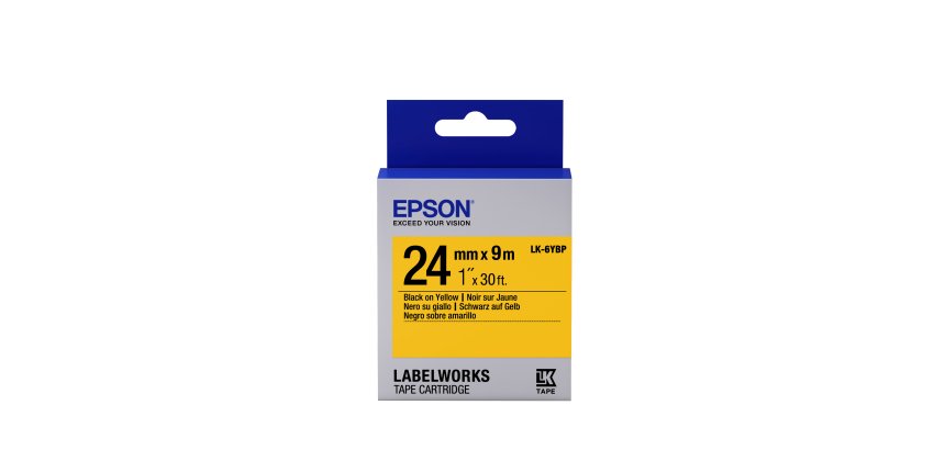 Epson Cinta color pastel - LK-6YBP negro/amarillo pastel 24/9