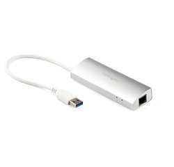 StarTech.com Hub USB à 3 Ports avec Ethernet, USB-A, Gigabit Ethernet/GbE, USB 5Gbps, Design Robuste, Alimentation par Bus, Hub USB 3.0 Portable pour Ordinateur Portable