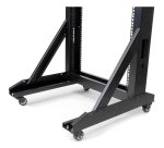 StarTech.com Rack Serveur Mobile 42U à 2 Mâts, Rack Réseau 19" à 2 Mâts avec Roulettes, Rack Ouvert Roulant pour Équipement AV/Data/Media/IT, Rack Ordinateur pour la Maison/Bureau - Roulettes Incluses