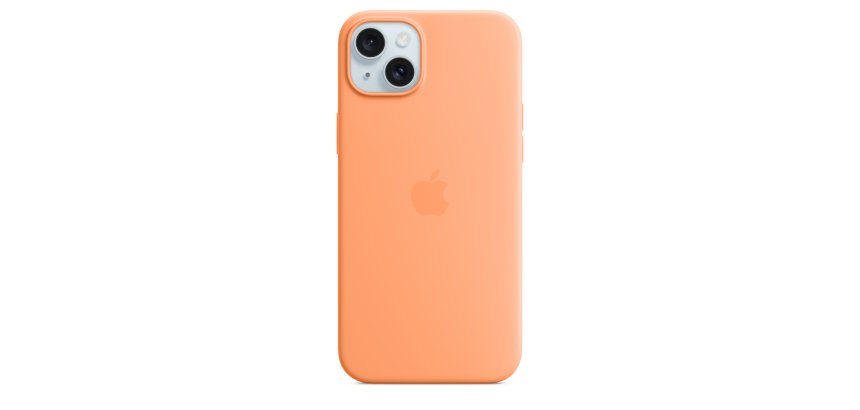 Apple iPhone 15 Plus Silicone Case with MagSafe - Orange Sorbet