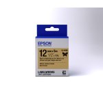 Epson Ruban satin pour étiqueteuse LK-4KBK Noir/Or 12 mm (5 m)