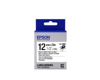 Epson LK-4WBQ - Spécial tissu thermocollant - Noir sur Blanc - 12mmx5m