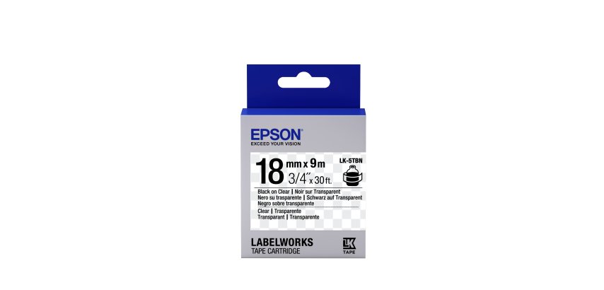 Epson Cinta transparente - LK-5TBN negra transparente/transparente 18/9