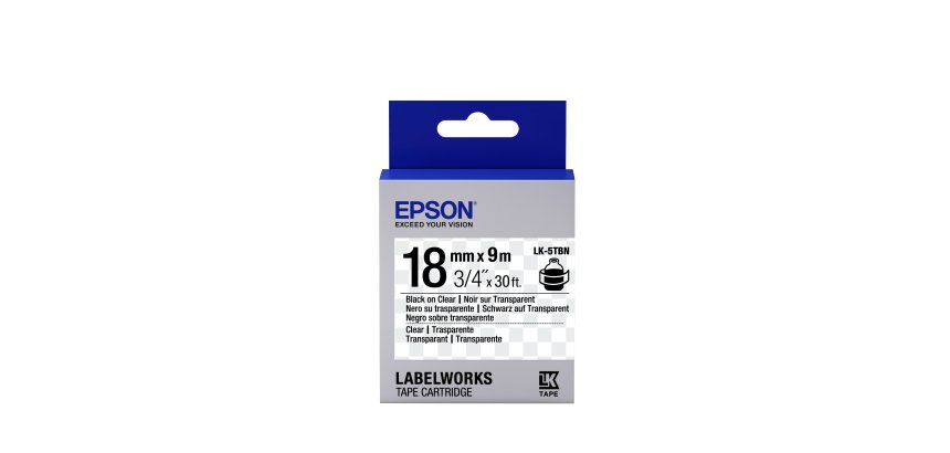 Epson Cinta transparente - LK-5TBN negra transparente/transparente 18/9