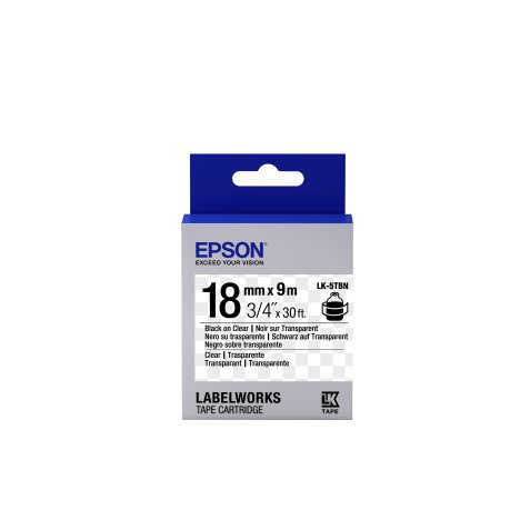 Epson Cinta transparente - LK-5TBN negra transparente/transparente 18/9