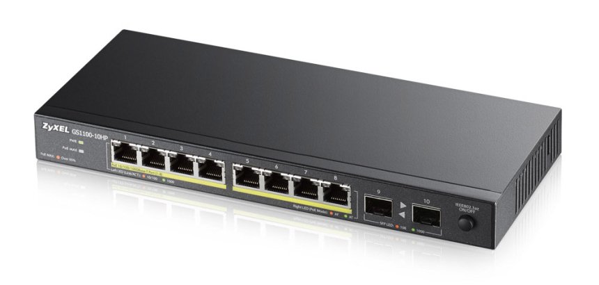 Zyxel GS1100-10HP switch No administrado Gigabit Ethernet (10/100/1000) Energía sobre Ethernet (PoE) 1U Negro