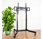TooQ LUX Soporte de Suelo con Ruedas y Regulación Eléctrica de Altura para Pantallas 55"-100", Negro