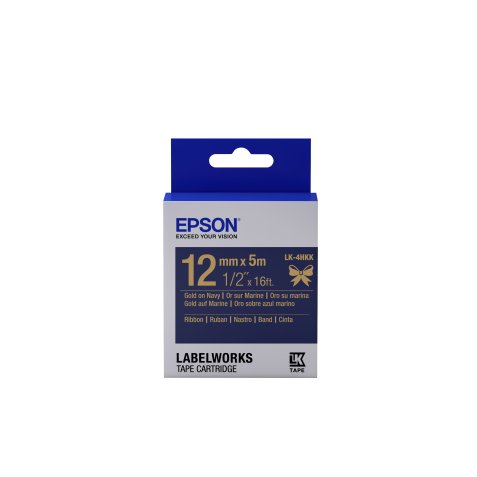 Nastro satinato per etichettatrici Epson LK-4HKK oro/blu 12 mm (5 m)