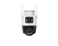 Imou Cruiser Dual 2 Pro Telecamera da esterno, motorizzata, doppia ottica 4MP+4MP, visione notturna a colori, conversazione bidirezionale, rilevamento umano/veicolo AI, tracciamento intelligente, faretto e sirena, deterrenza attiva con luci rosse e blu, r