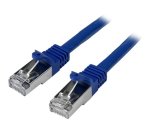 StarTech.com Câble réseau Cat6 blindé SFTP sans crochet de 50 cm - Cordon Ethernet RJ45 anti-accroc - M/M - Bleu