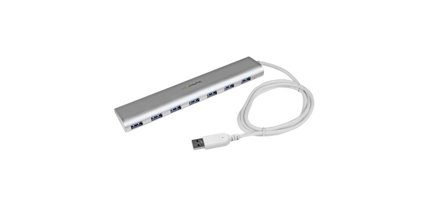 StarTech.com Hub USB à 7 Ports avec Ethernet, USB-A, Gigabit Ethernet/GbE, USB 5Gbps, Design Robuste, Alimentation par Bus, Hub USB 3.0 Portable pour Ordinateur Portable