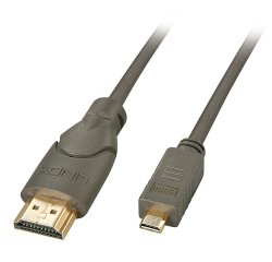 Lindy 41353 cable HDMI 2 m HDMI tipo A (Estándar) HDMI tipo D (Micro) Negro, Oro
