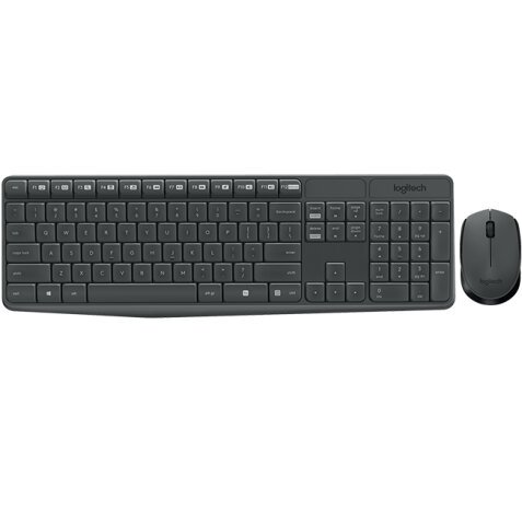 Logitech MK235 tastiera Mouse incluso Universale RF Wireless Portoghese Grigio