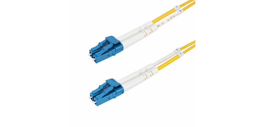 StarTech.com Câble Fibre Optique de 10m Duplex Monomode LC à LC (UPC) OS2, 9/125µm, 100G, Cordon Fibre Optique, Insensible à la Courbure, Faible Perte d'Insertion, Cordon Patch Fibre LSZH