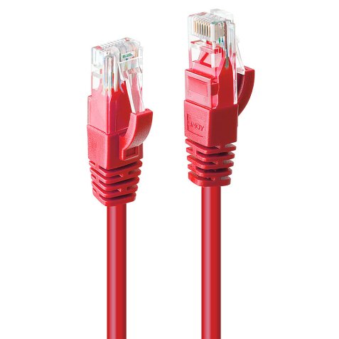 Cable de red Rojo 0,5 m Cat6 U/UTP (UTP) Lindy 48031