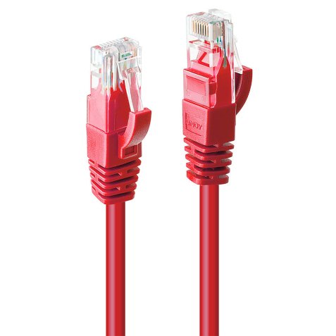 Cable de red Rojo 1 m Cat6 U/UTP (UTP) Lindy 48032