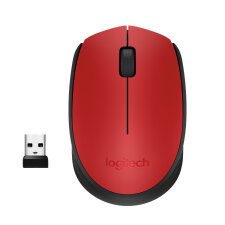 Logitech M171 Red-K ratón Oficina Ambidextro RF inalámbrico Óptico 1000 DPI