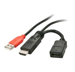 Lindy 41080 Adaptador gráfico USB Negro, Rojo