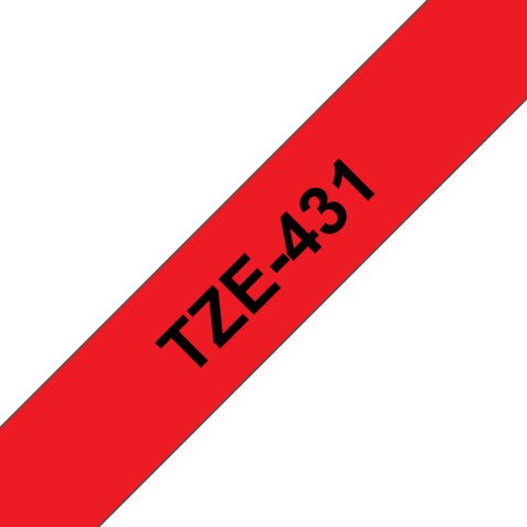 Ruban pour PTOUCH laminé Noir/Rouge 12mmx8m TZE431