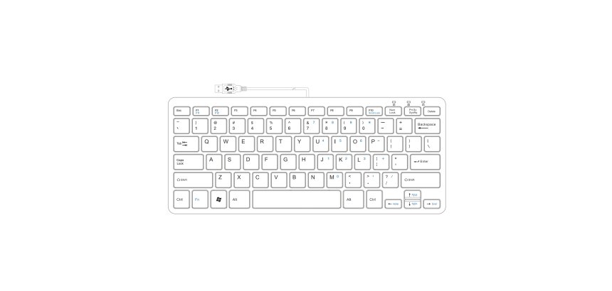 R-Go Tools Clavier ergonomique R-Go Compact, design plat, mini-clavier, QWERTY (US), filaire, noir