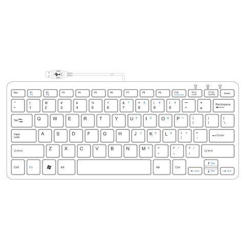 R-Go Tools Clavier ergonomique R-Go Compact, design plat, mini-clavier, QWERTY (US), filaire, noir