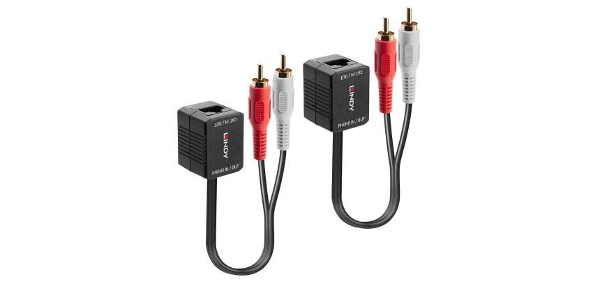 Lindy 70460 extensor audio/video Transmisor de señales AV Negro, Rojo, Blanco