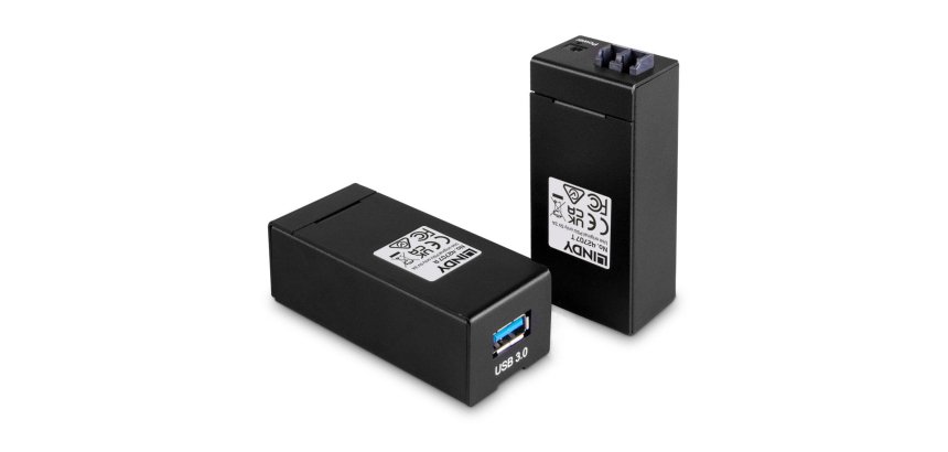 Lindy 42707 extensor audio/video Transmisor y receptor de señales AV Negro