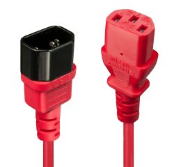 Lindy 30477 câble électrique Noir, Rouge 1 m Coupleur C14 Coupleur C13